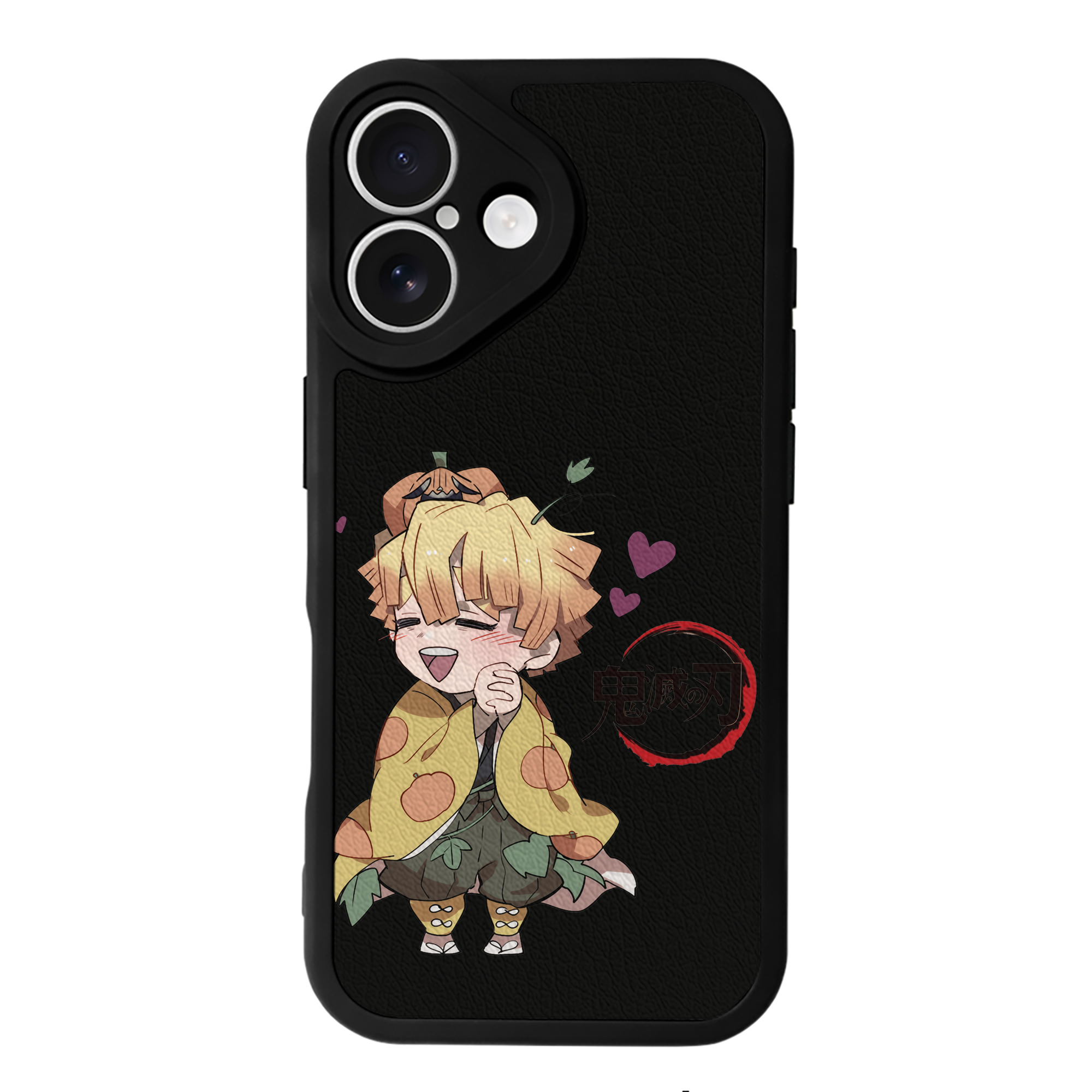 （画像用） 鬼滅の刃（きめつのやいば）我妻 善逸／あがつま ぜんいつ Agatsuma Zenitsu 【iPhone 16シリーズ対応】シリコンスマホケース（レザー調） 材質：シリコン
